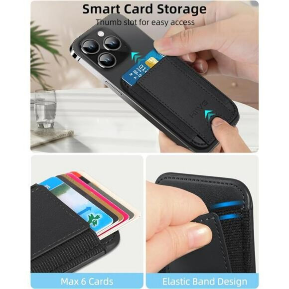 MagSafe wallet for iPhone 16 15 14 13 12 slim leather RFID blocking card holder - Picture 6 of 7